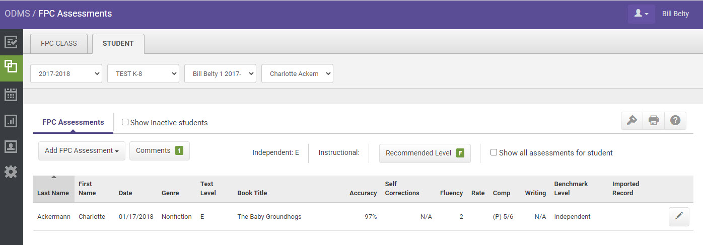 FPC Guided Reading Assessments Screen Overview on Heinemann Fountas ...